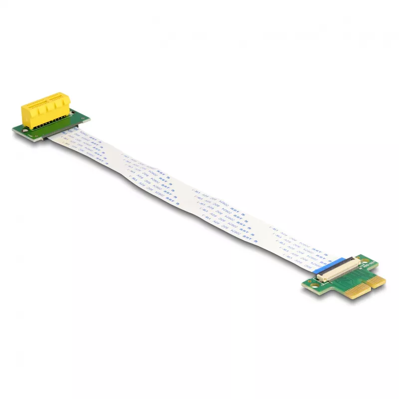 DeLOCK Riser Card PCI Express x1 isane kuni x1 pesa 90° nurga all FPC kaabliga 15 cm