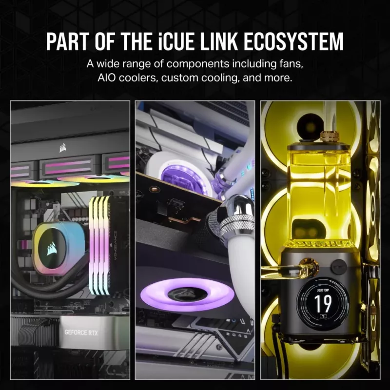 Ventilaator Corsair iCUE LINK RX140 RGB 14 cm must 300-1700 RPM