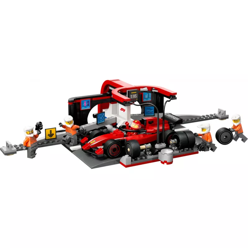 LEGO City F1 boksipeatuse komplekt 60443 — Ferrari F1 auto, 322 osa, 5 minifiguuri, vanusele 6+