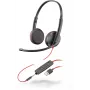 Peakomplekt HP POLY Mustwire C3225 juhtmega USB-A peakomplekt kontori/kõnekeskuse jaoks, 20–20000 Hz, 121 g, must