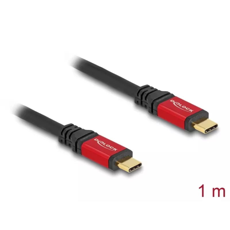 DeLOCK USB-kaabel USB USB-C isane-isane 10 Gbps PD 3.0 100 W 1 m punane metallist