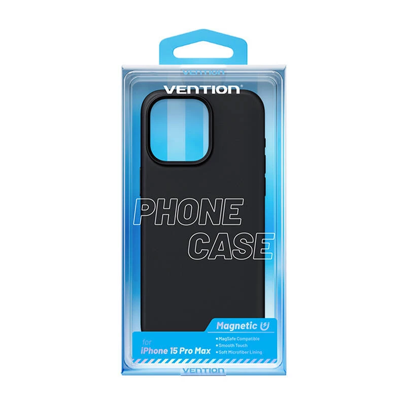 Kaitsev silikoonümbris Vention KUFB0-40 iPhone 15 Pro Max jaoks — must pehme puutega kate