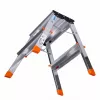 Koklapitav astmelaud Krause Treppy Silver 130020 — alumiinium, 2 astet, kandevõime 150 kg, kokkupandult 55×20 cm, kaal 2 kg