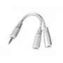Kaabel Audio Splitter 3,5MM/10CM Valge CCA-415W Gembird