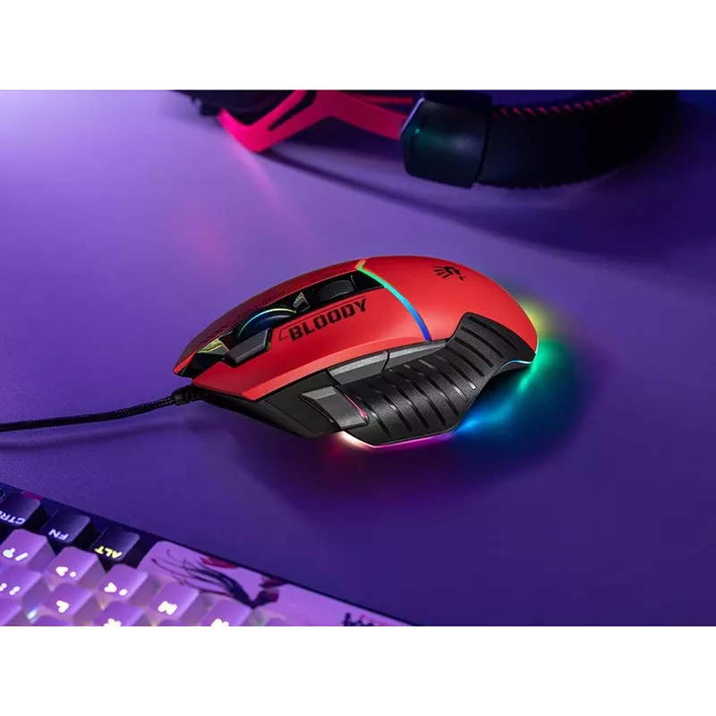 Gaming hiir A4Tech Bloody W95Max — right-hand, wired USB, 12000 DPI, 1 ms, 250 ips, 50M clicks, 146 g