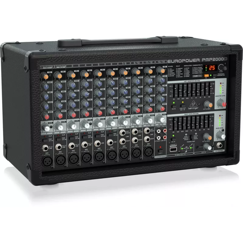 Behringer PMP2000D helimikser 14 kanaliga 2000 W Must