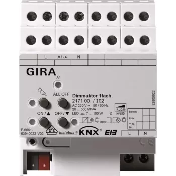 GIRA ajam 217100 KNX/EIB Dimmen ühekanaliline 500W REG (217100)