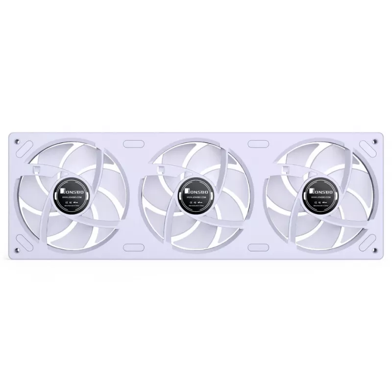 360mm ARGB PWM radiaatori ventilaatorikomplekt Jonsbo ZB-360 valge — 3x120mm PWM ARGB ventilaatorit vedelikjahutusradiaatoritele