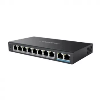 Võrgu PoE lüliti Reolink RLA-PS1 – 8-pordiline PoE, 150 W kogueelarve, IEEE 802.3af/at, 2x Gigabit üleslink