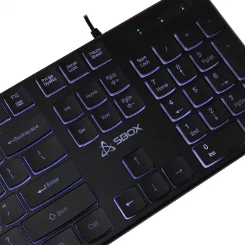 Juhtmega USB-klaviatuur SBOX K-22 US Must — USA paigutus, must, juhtmega USB-ühendus