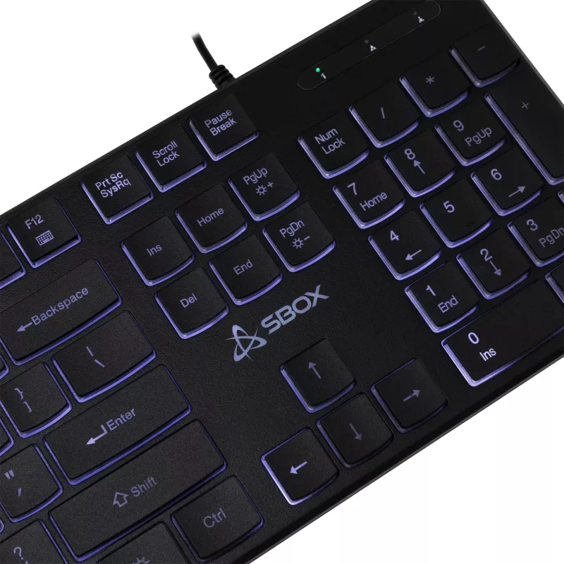 Juhtmega USB-klaviatuur SBOX K-22 US Must — USA paigutus, must, juhtmega USB-ühendus