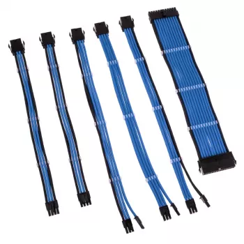 Põimitud kaabli pikenduskomplekt Kolink Core Adept — 20+4pin, 8pin, 4+4pin, 3×6+2pin, sinine, PET ümbris