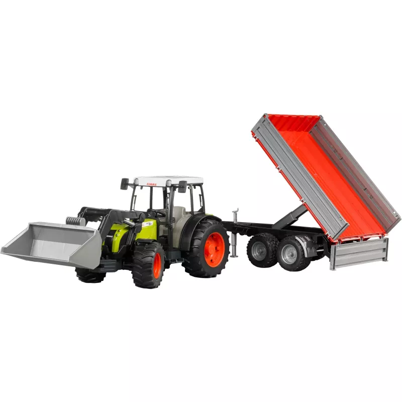 Mängutraktor Bruder Claas Nectis 267 F koos kallurhaagisega