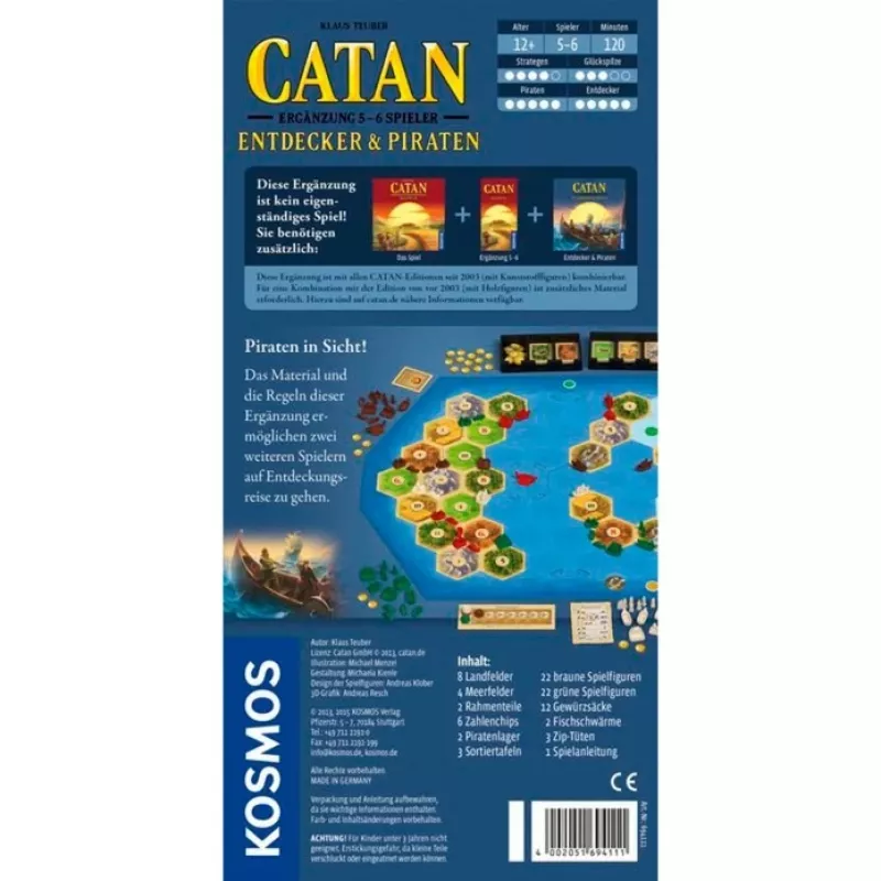 Catan - Avastajad ja piraadid laiendus, lauamängu laiendus