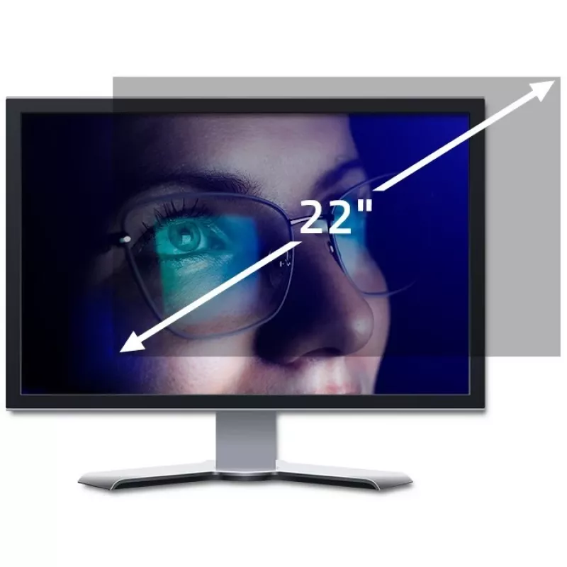 Privaatsusfilter QOLTEC 51056 22-tollisele (55,9 cm) monitorile, 16:10, 475×297 mm, läbipaistev