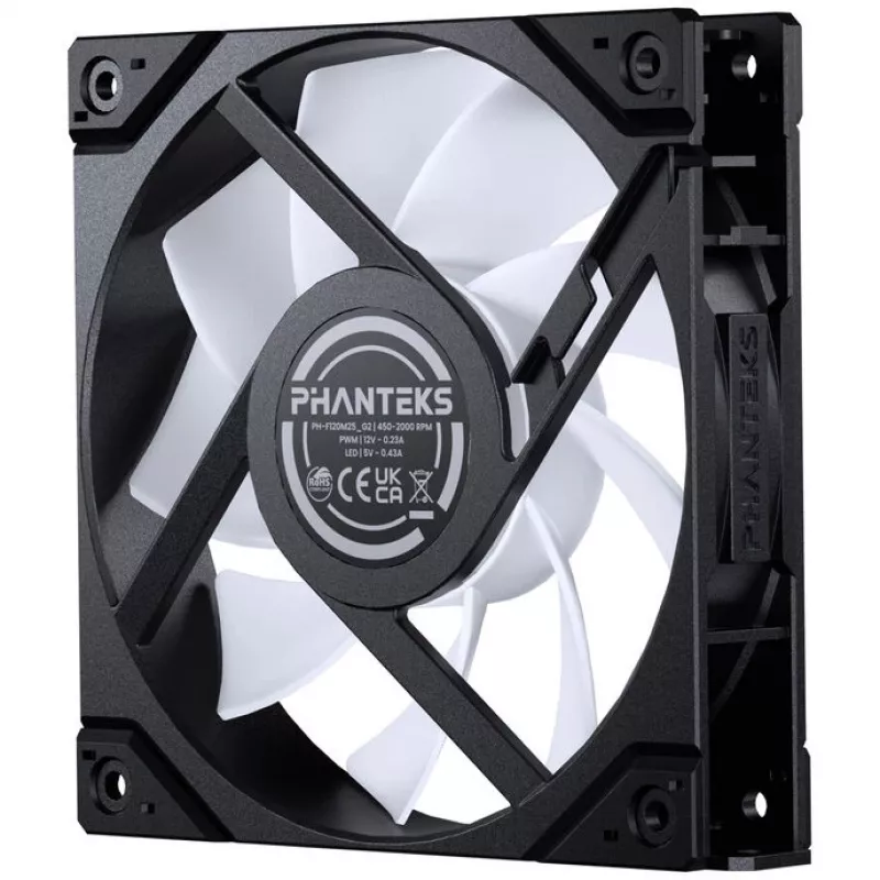 Phanteks M25 Gen2 120mm PWM D-RGB ventilaatorite 3-pakk - must