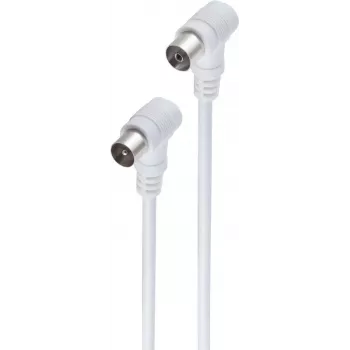 shiverpeaks ®-BASIC-S--Antennikaabel, 100% varjestatud, koaksiaalpistik nurga all koaksiaalklemmile nurga all, kaabeltelevisiooni ühilduv, > 80 dB, valge, 3,75 m (BS80084-32)