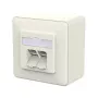 METZ CONNECT ühenduspesa E-DAT C6A LSA++ 2 porti AP puhasvalge
