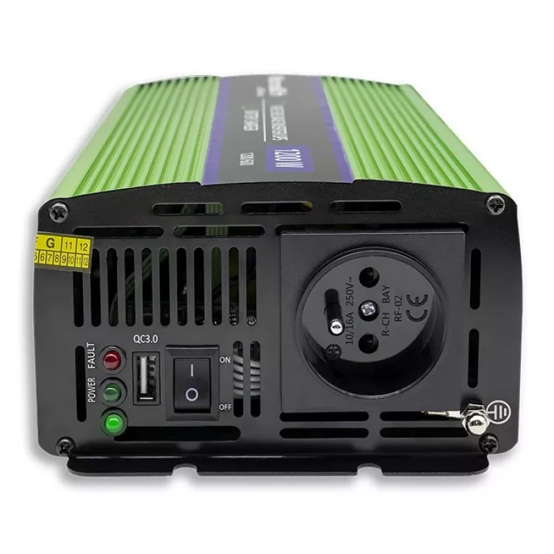 Autoinverter Qoltec Monolith 1200 W roheline 12 V