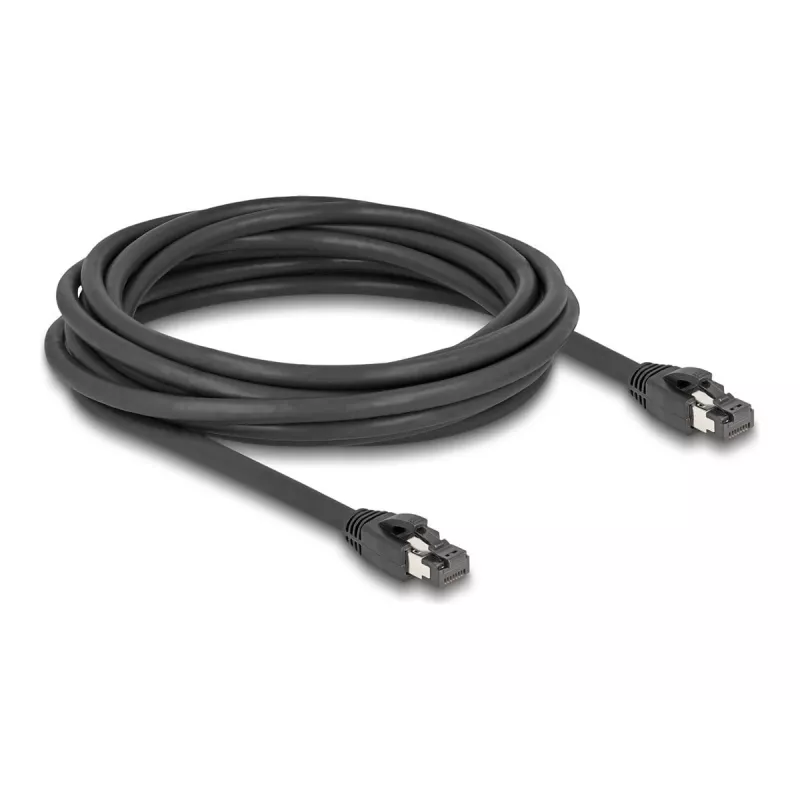 Delock - Võrgukaabel - RJ-45 (M) to RJ-45 (M) - 5,0m - 7,5 mm - S/FTP - CAT 8,1 - Halogeenivaba, Haakumisvaba, kuni 40 Gbps andmeedastuskiirus - Must (80236)