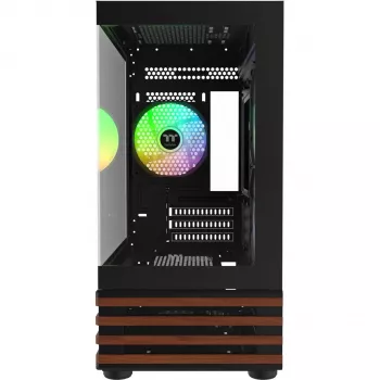 PC Micro Tower Thermaltake View 170 WS ARGB — Mikrokorpus, must, toetab PS2 toiteplokki, 2x 120 mm külje- + 1x 120 mm tagaventilaator, 2,5/3,5-tolline HDD