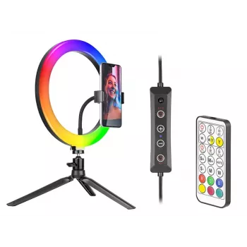 Ringvalgusti RGB 26 cm statiiviga