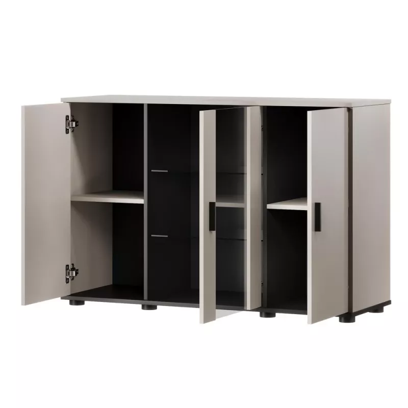 Kummut Cama Meble SOHO 120×41×80 cm – kašmiirvärvi esiküljed, must raam