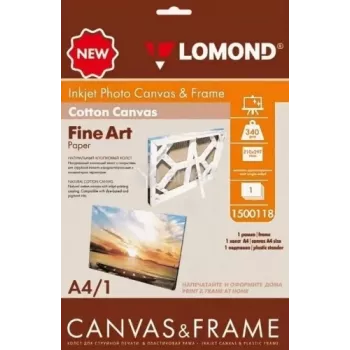 Lomond Fine Art Canvas Ultra Bright 340 g/m² A4 1 leht – professionaalne tindiprinteri lõuend