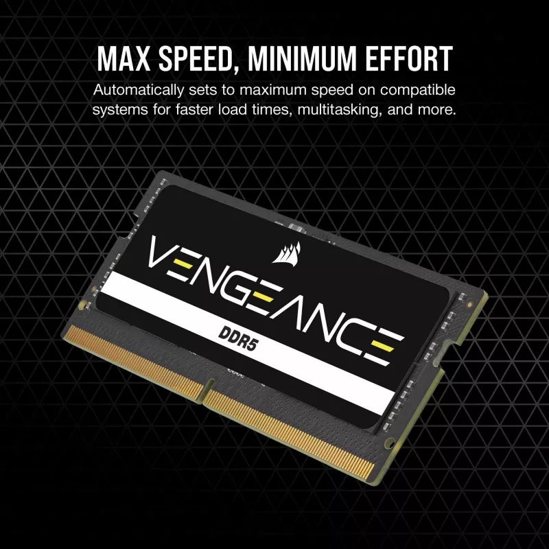 SO-DIMM 64 GB DDR5-5600 (2x 32 GB) kahe kanaliga komplekt, mälu must, CMSX64GX5M2A5600C48, Vengeance