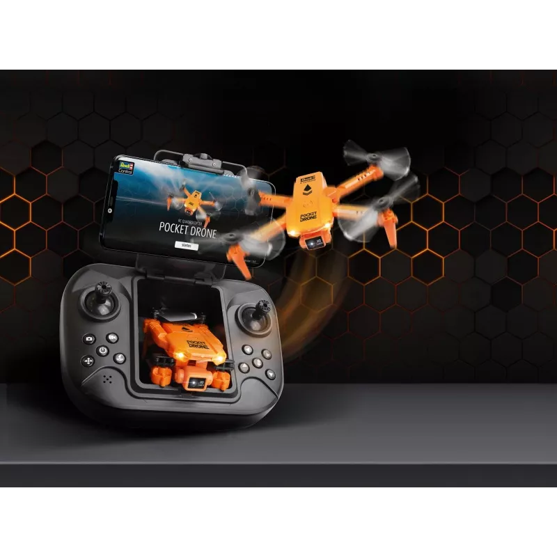 RC kvadrokopter REVELL Pocket Drone 23810 — 2,4 GHz, 4-kanaliline kaugjuhtimispult