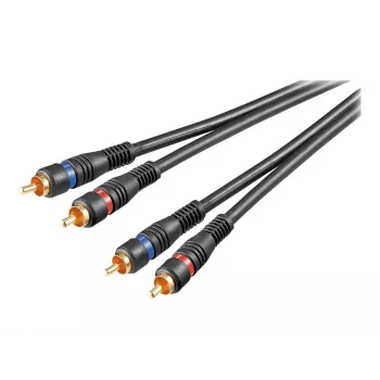 Wentronic Goobay - Audiokaabel - Komposiithelikaabel - RCA (S) RCA-le (S) - 1,5 m - Kahekordselt varjestatud koaksiaalkaabel - Must (50032)