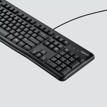 Logitech K120 klaviatuur, USB, Šveitsi paigutus, must (920-002504)