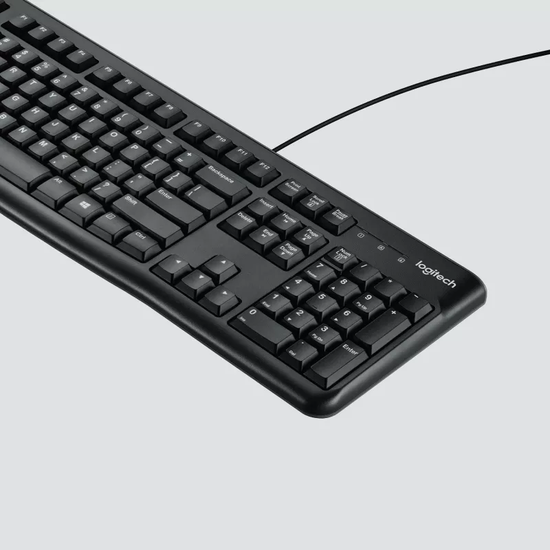 Logitech Desktop MK120 Combo, Must, Juhtmega, Šveitsi, 920-002504