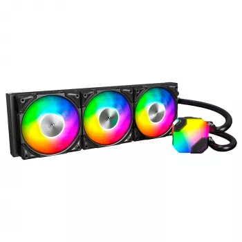 AIO Water Cooling Montech Hyper Flow ARGB 360 mm Must — 360 mm radiaator, ARGB, suletud kontuuriga protsessorijahuti