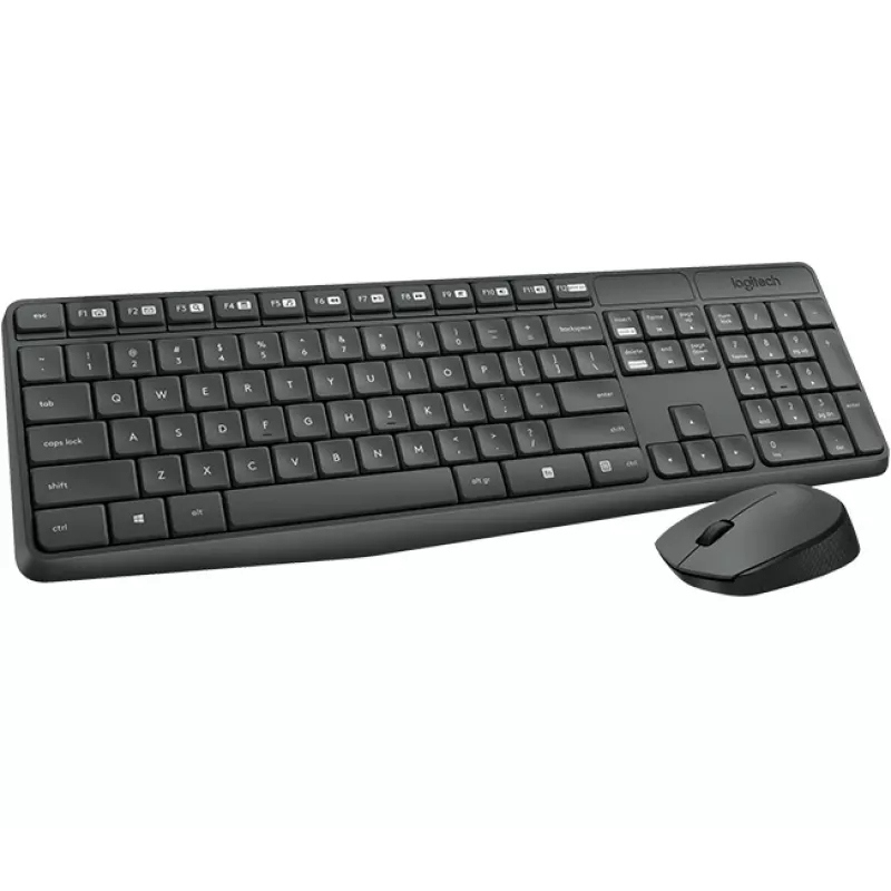 Logitech MK235 juhtmevaba klaviatuuri ja hiire komplekt täissuuruses hall