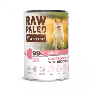 Märg koeratoit VETEXPERT RAW PALEO Duoprotein sealiha veiselihaga Täiskasvanud 400 g, teraviljavaba, gluteenivaba