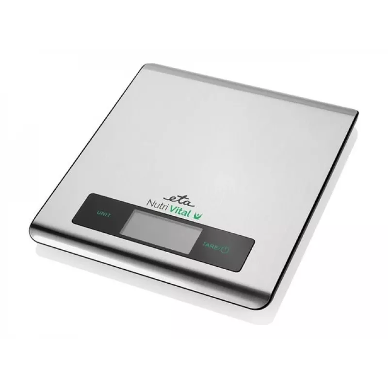 Elektrooniline köögikaal ETA Nutri Vital Metallic Rectangle — 5 kg kandevõime, 1 g täpsus, LCD