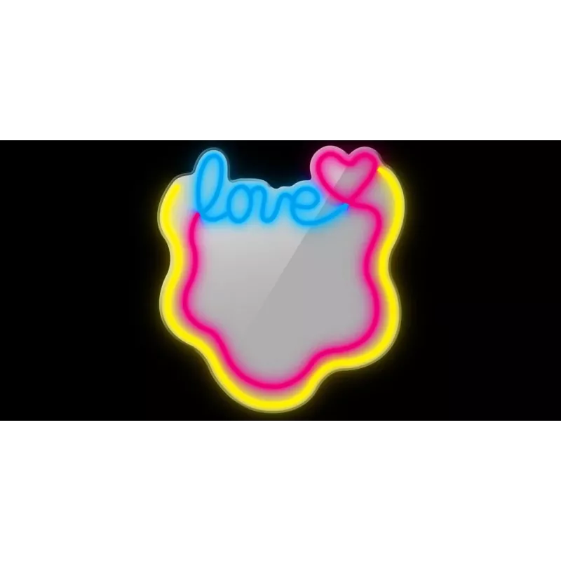 LED-neoonpeegel MANTA MASNL131MT – 'LOVE' disain, sisseehitatud LED-neoonvalgustus