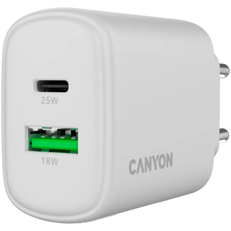 CANYON laadija OnCharge 250 25W 1xPD 1xQC EU Valge