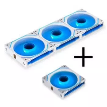 Lian Li UNI FAN SL-INF 120 ARGB PWM korpusventilaatorite komplekt, 4-pakk, valge