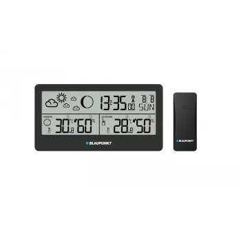 Ilmajaam BLAUPUNKT WS20BK — sise-/välistemperatuuri ja -niiskuse kuvamine, must, 1 sensor, LCD, patareitoide