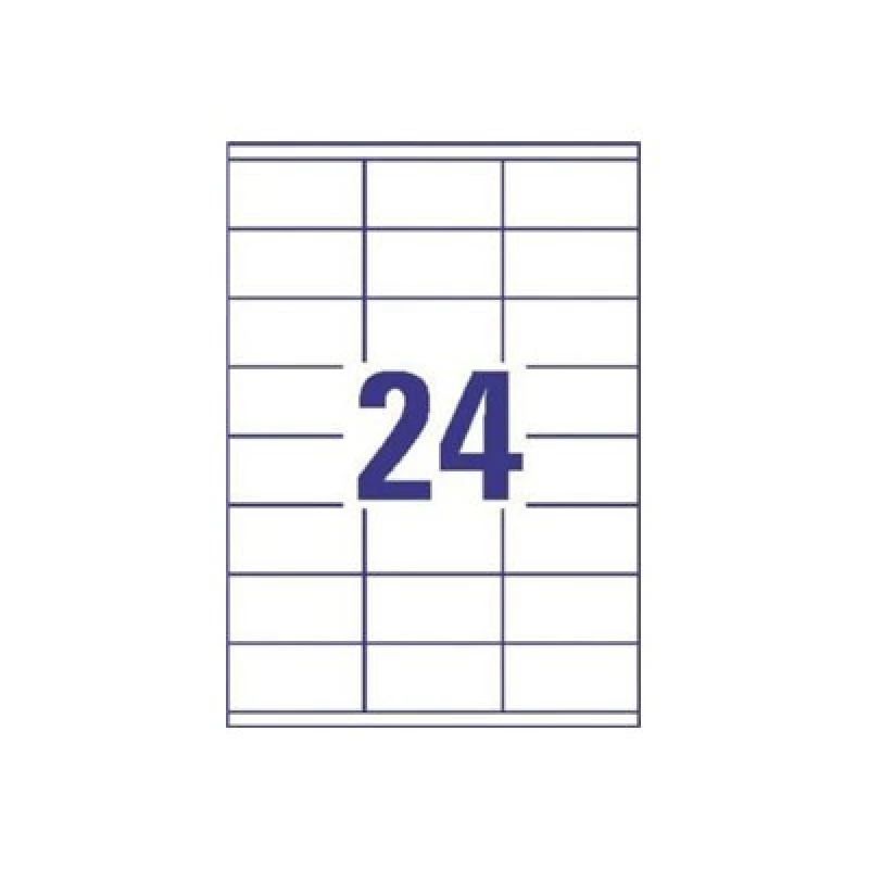 Universaalsed sildid 70x35mm InkjetLaserCopy A4 100 lehte 2400 tk Valge
