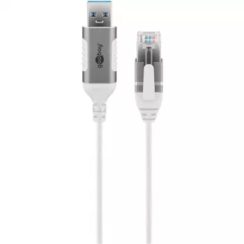 Goobay Etherneti-kaabel USB-A 3.0 RJ45-le, õhuke, 1 m - ühendab ruuteri, modemi või (74377)