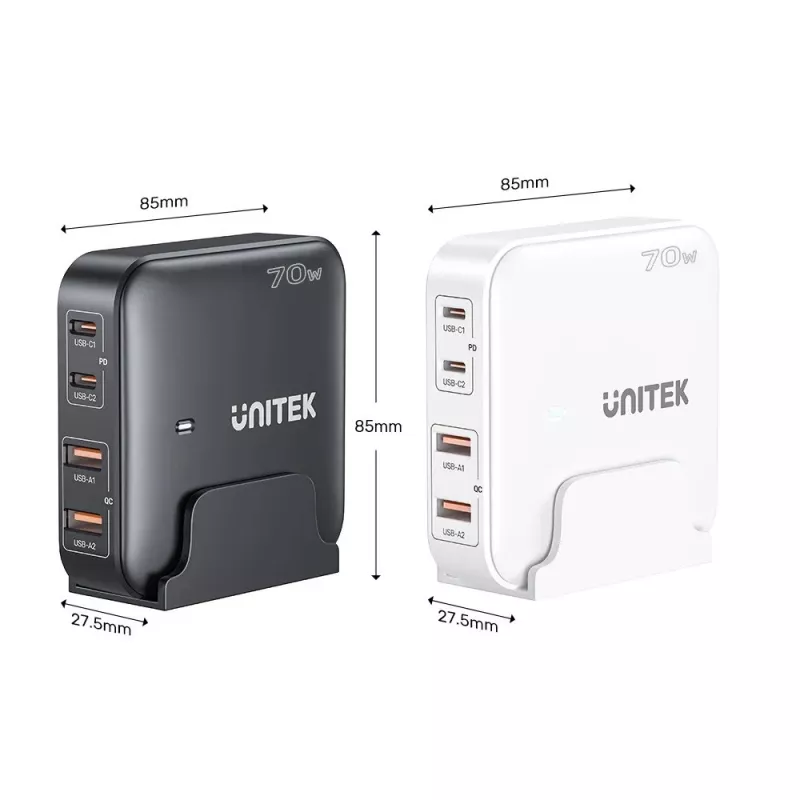 Laua-laadija Unitek P1228AWH01-EU 70W 2×USB-A 2×USB-C