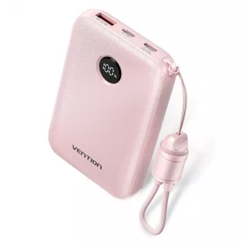 Akupank Vention FKAP0-C 10000 mAh, 2× USB-C + 1× USB-A, 22,5 W, roosa
