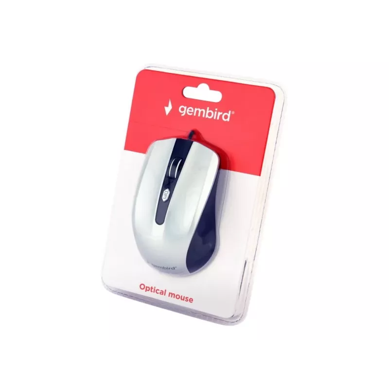 Juhtmega mõlemakäeline optiline hiir GEMBIRD MUS-4B-01-BS, USB Type-A, 1200 DPI, 4 nuppu, must/hõbedane