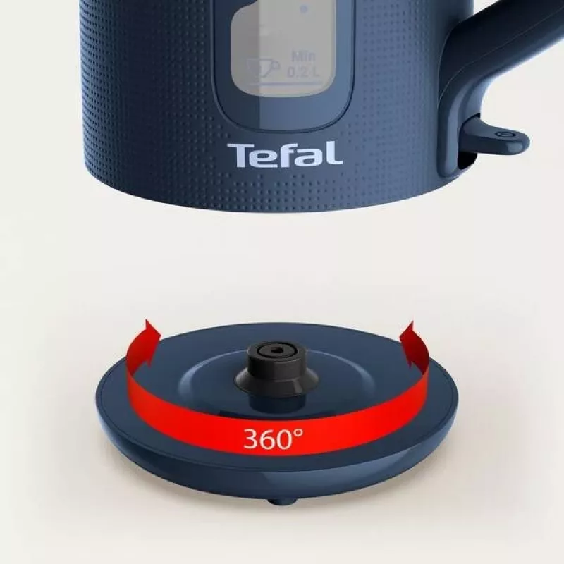 Elektriline veekeetja Tefal KO2M0410 — 1,7 L, 2400 W, sinine, veetaseme indikaator, katlakivivastane filter