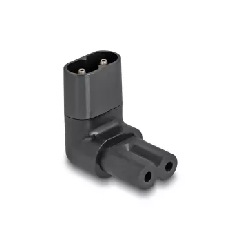 DeLOCK võrguadapter IEC 60320 C8 C7 pistikupessa 2,5 A 90° must