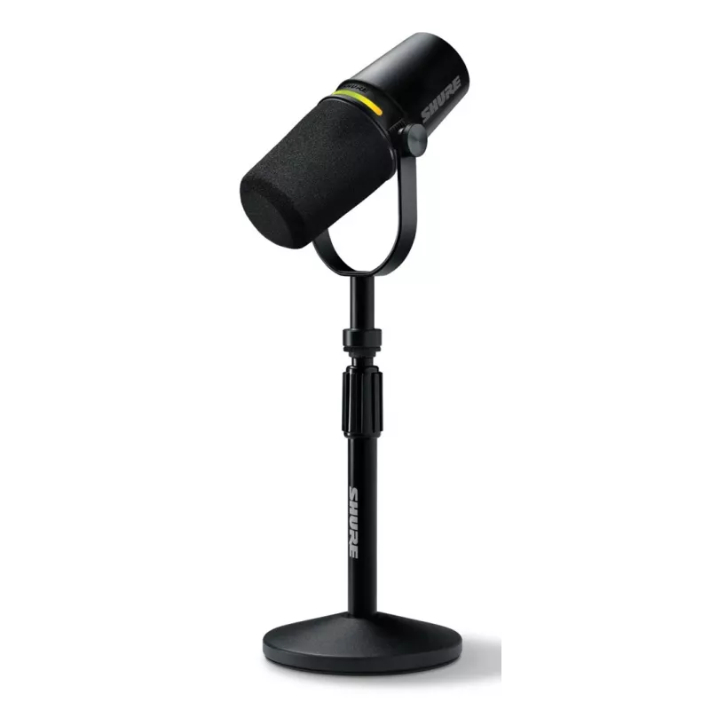 Shure MV7+-K-BNDL - kõnepuldi/vokaalmikrofon XLR/USB-C pesaga, must + lauajalg GATOR