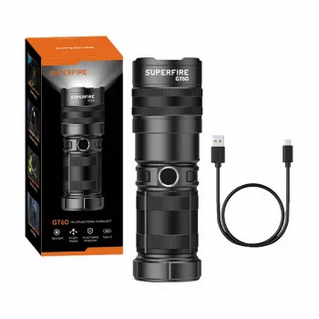Taskulamp Superfire GT60, 2600 lm, USB-C laetav käsilamp